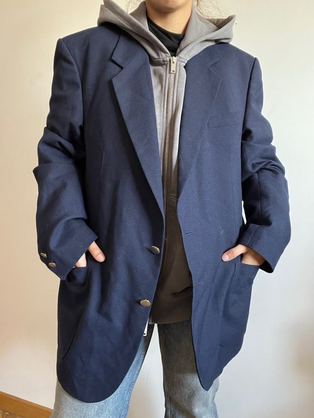 Americana Blazer Vintage Azul Oversize