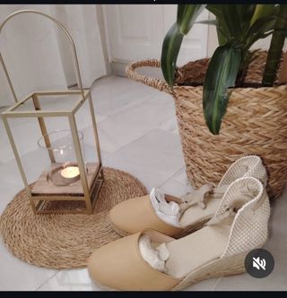 Zapatos cuña beige mujer talla 39