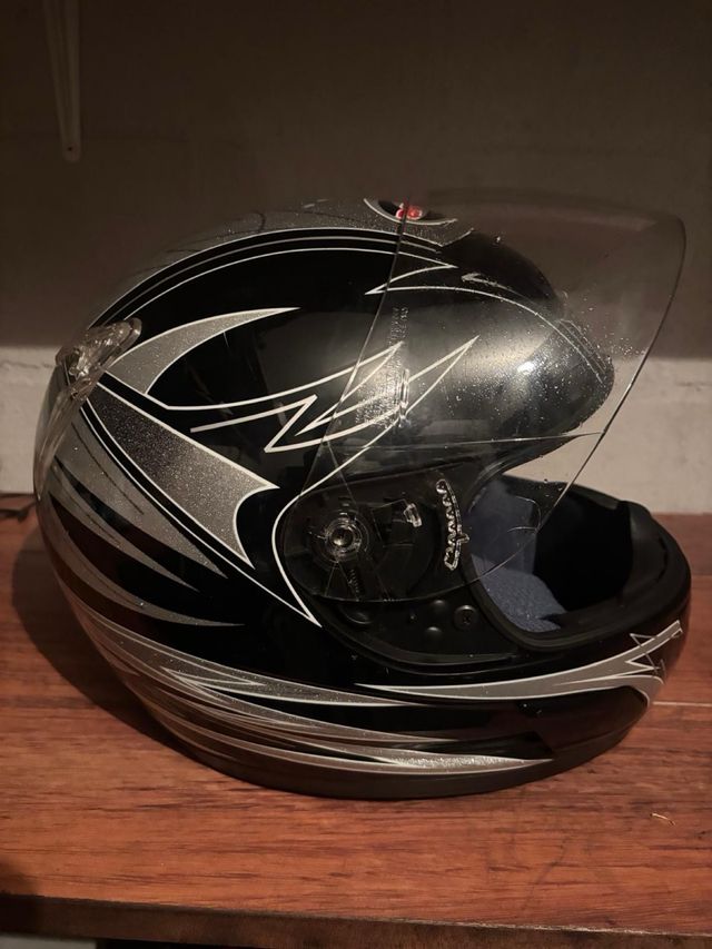 Casco Moto Arashi Negro y Plata