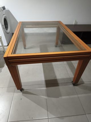 Mesa de centro madera y cristal