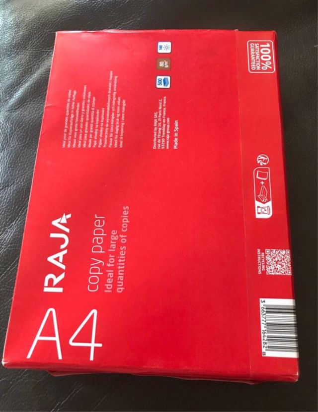 Paquete 500 folios papel impresora RAJA A4