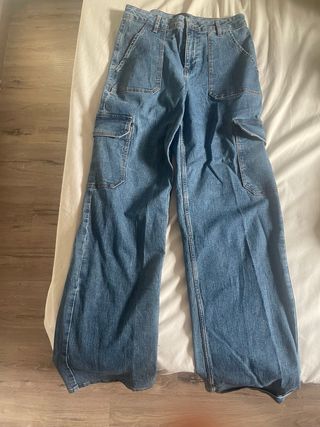 Pantalón vaquero ancho azul