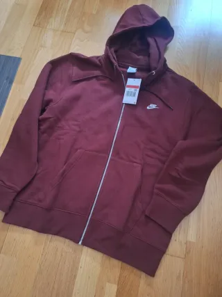 Sudadera Nike Club cremallera burdeos Talla L