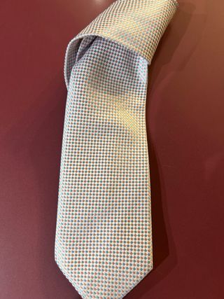 Corbata de vestir beige y azul