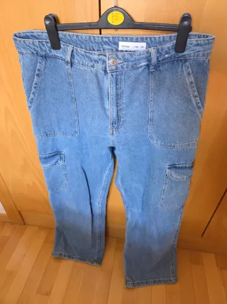 Pantalón vaquero cargo Lefties azul talla 44