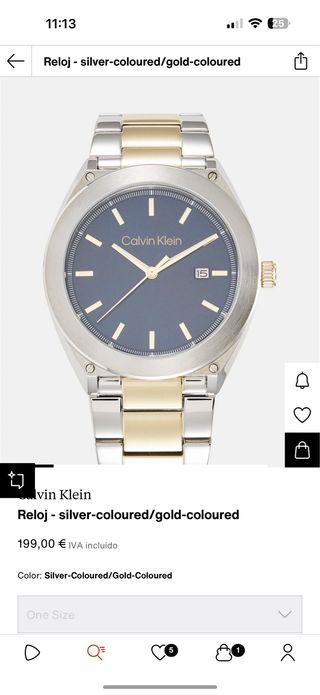 Reloj Calvin Klein Plata y Oro