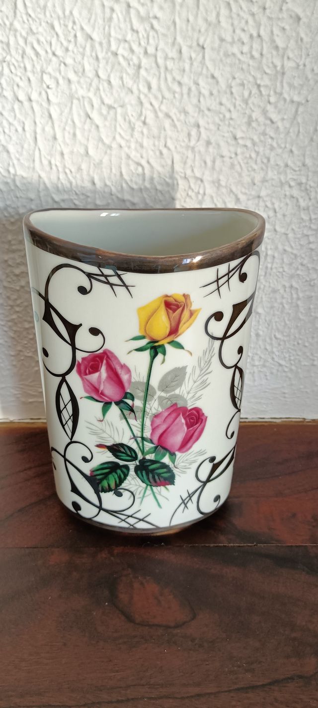 Jarrón Bohemia Porcelana Rosas JN