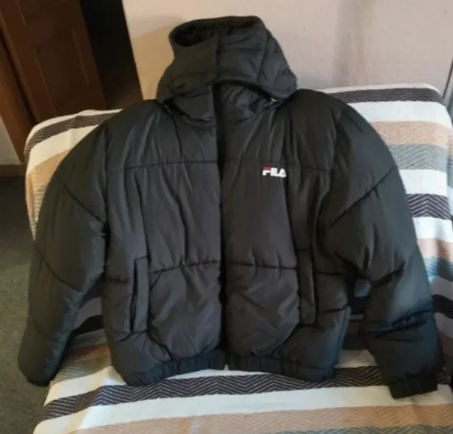 Abrigo Fila Negro Talla L Mujer