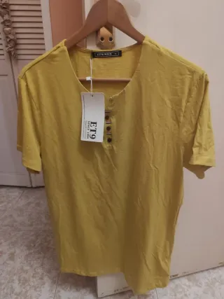 Camiseta ET9 Hombre Talla XL Mostaza