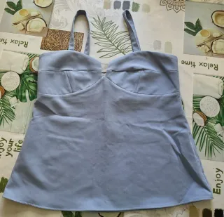Top Zara azul