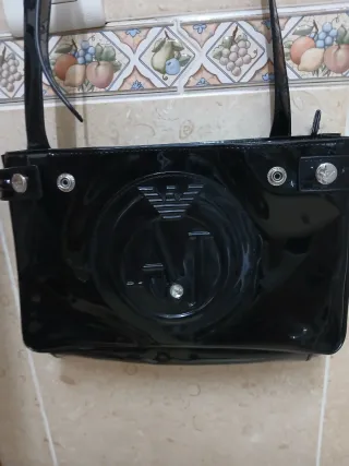 Bolso Negro Armani Original Nuevo