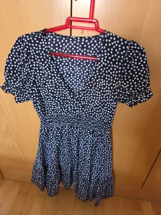 Vestido estampado floral negro y blanco
