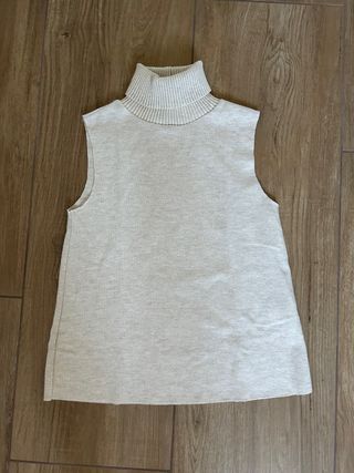 Maglia smanicata Zara Beige Tg S