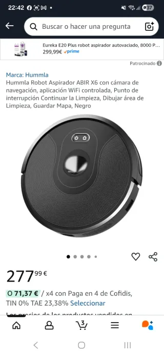 Aspirador Robot Hummla ABIR X6 Negro