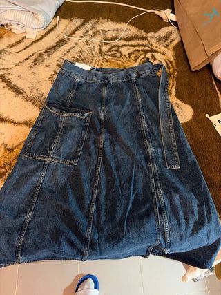 Falda larga vaquera Zara Talla L