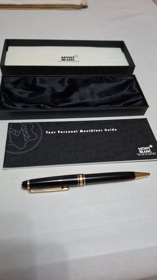 Bolígrafo Montblanc Negro Dorado Nuevo