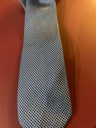 Corbata azul y blanca con micro-estampado