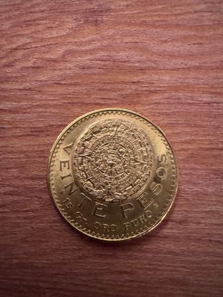 Moneda 20 Pesos Oro Puro 15g