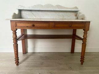 Escritorio antiguo mármol y madera maciza
