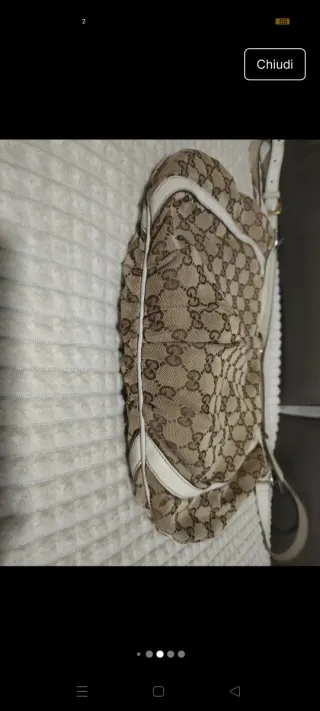Borsa Gucci Beige e Bianca Vintage