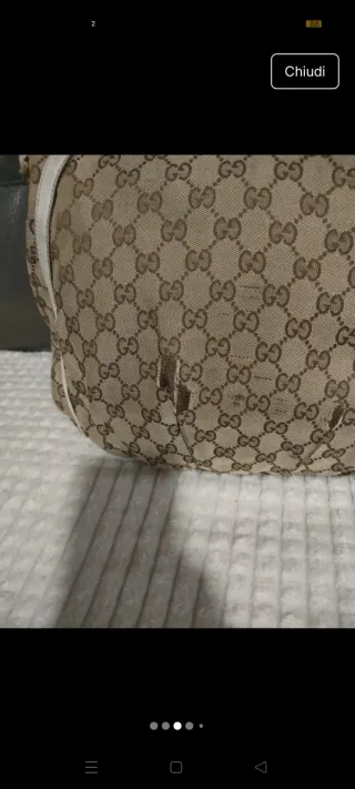 Borsa Gucci Beige e Bianca Vintage