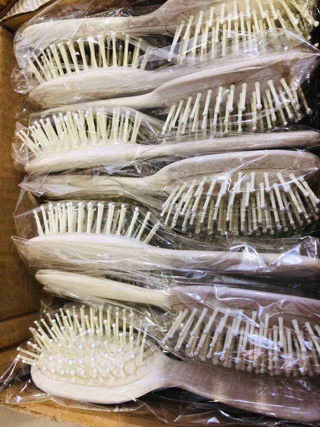 5 Sets Cepillo Pelo, Peine y Espejo de Caña trigo