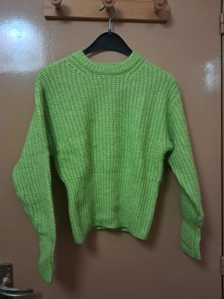 Jersey verde menta tejido