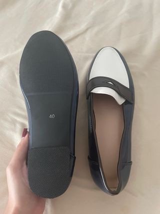 Mocasines azul y blanco talla 40