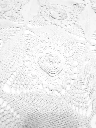 Colcha Crochet Flores Hecha a Mano