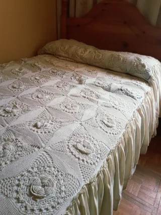 Colcha Crochet Flores Hecha a Mano