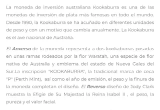 ONZA DE PLATA Kookaburra