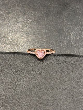 Anillo Pandora Corazón Rosa Oro