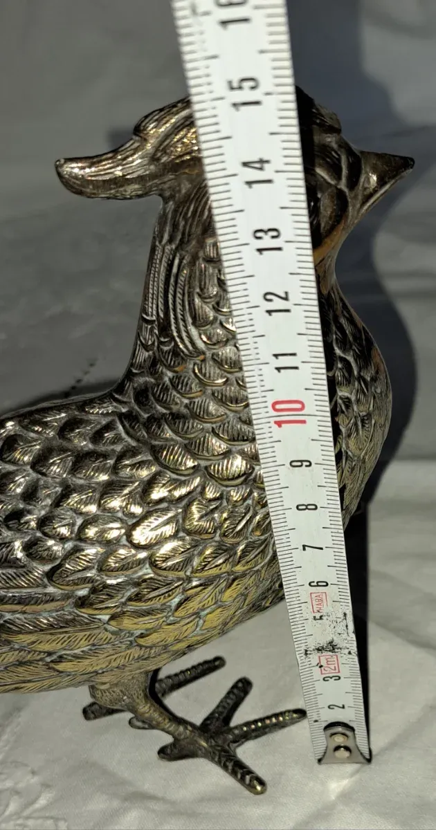 Pareja Faisanes Plateados Decorativos