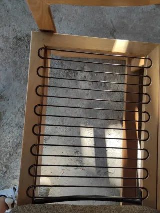 Sofá vintage 2 plazas tela y madera