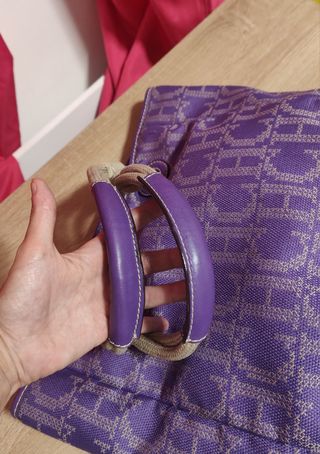 Bolso Carolina Herrera Lona y Piel Morado