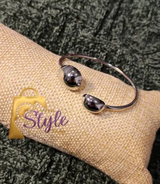 Pulsera abierta plateada