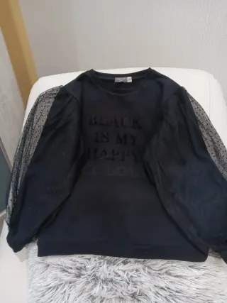 Sudadera niña 7-9 años Black is my happy colour