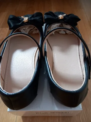 Zapatillas fiesta niña lazo brillante