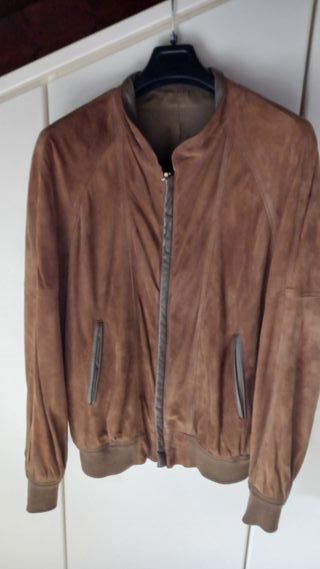 Giacca in camoscio marrone taglia XXL