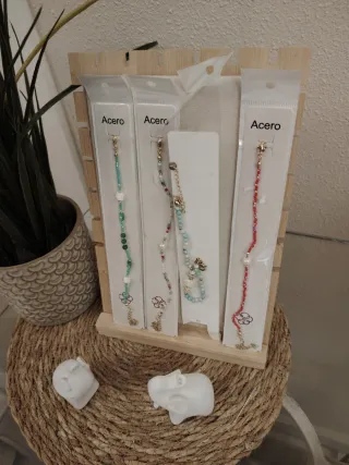 Pulseras Acero con Abalorios