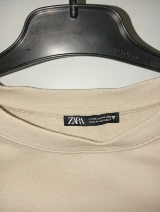 Sudadera Zara Beige Volantes