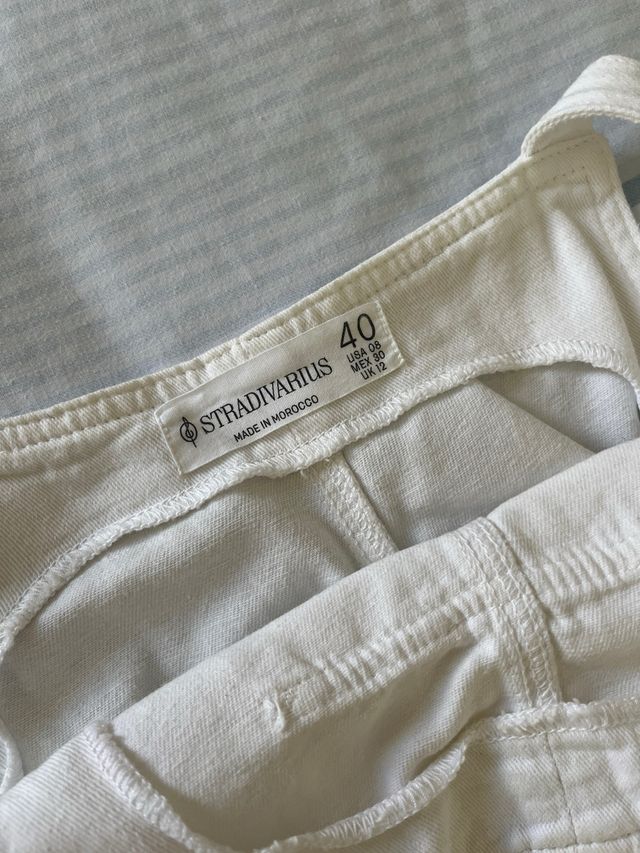 Pantalón Peto Vaquero Blanco