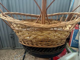 Cesta de mimbre decorativa de 2 niveles