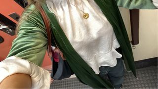 Capa terciopelo verde talla única