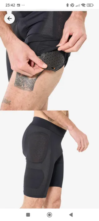 Culotte Rockrider con protección D3O para ciclismo