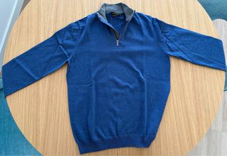 Jersey Massimo Dutti Azul  Media Cremallera