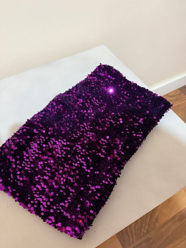 Top lentejuelas morado