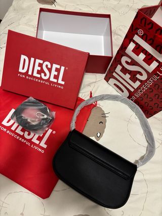 Borsa Diesel nera con logo D
