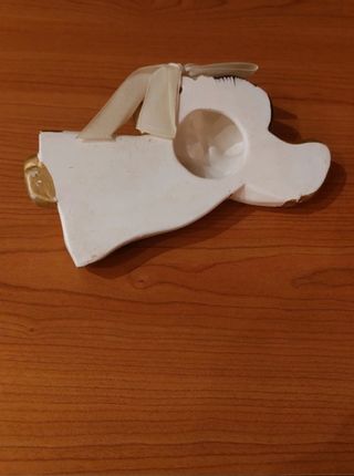 Angelo in ceramica bianco e oro