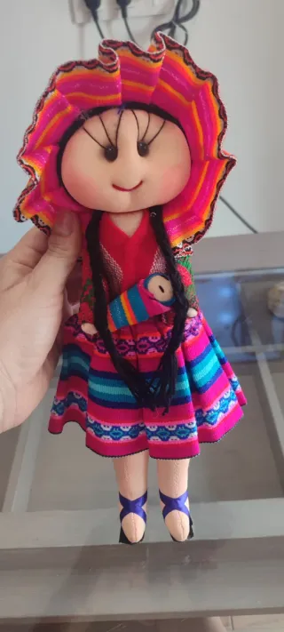 Muñeca artesanal con bebe ( Muñeca quitapenas )